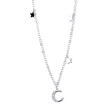 joias de latão para mulheres 925 banhado a prata material de cobre colar de pingente estrela da lua itens promocionais baratos
